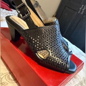 Michelle D Black Cut-Out Heels